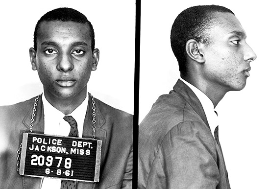 Stokely Carmichael mug shot from the Freedom Riders summer of 1961. He had been arrested for entering a white only cafeteria. He was nineteen.