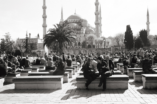 The Blue Mosque, Sultan Ahmet Camii, Sultanahmet, Istanbul, Turkey; Leica MP 0.58, 35mm Summicron, Kodak Tri-X © Doug Kim