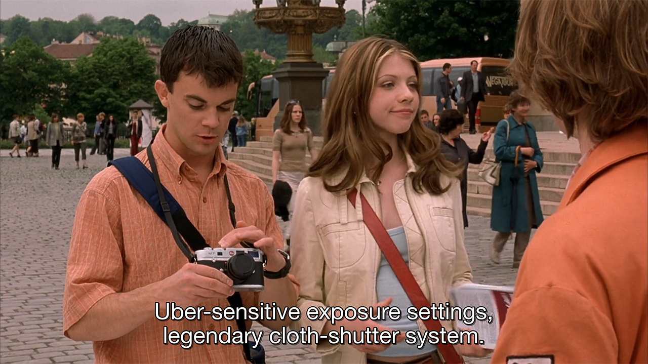 Travis Wester and Michelle Trachtenberg with a Leica M7 in Eurotrip 2004